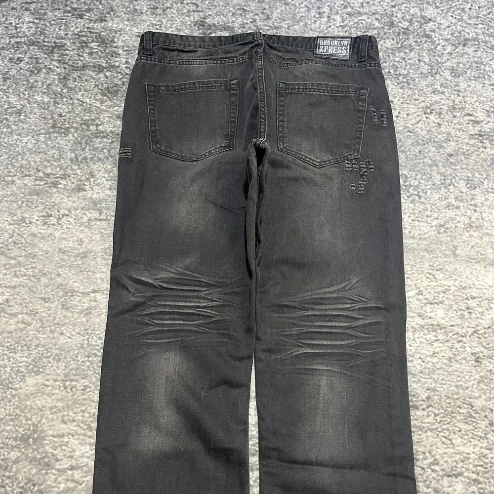 Vintage Brooklyn Xpress Jeans Mens‎ 38x31 Black Y2K Denim Grunge Archive